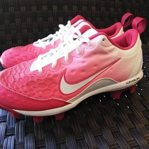 Women's Lunarlon Hyperdiamond Red Softball Cleats